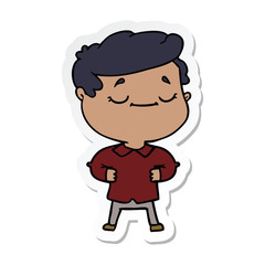 sticker of a cartoon proud man