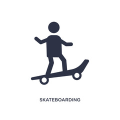 skateboarding icon on white background. Simple element illustration from free time concept.