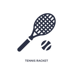 tennis racket icon on white background. Simple element illustration from free time concept.