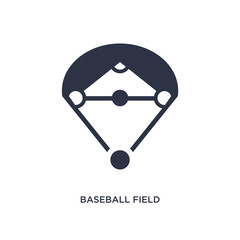 baseball field icon on white background. Simple element illustration from free time concept.