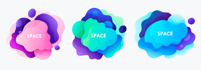 set of abstract liquid forms. template. vector design.