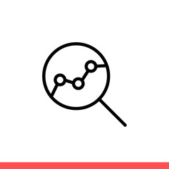 Analytics vector icon, research symbol. Simple, flat design for web or mobile app