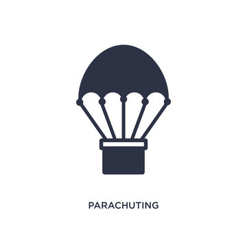 parachuting icon on white background. Simple element illustration from free time concept.