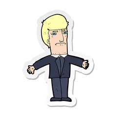 sticker of a cartoon annoyed boss