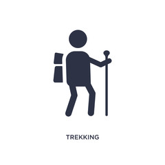 trekking icon on white background. Simple element illustration from hobbies concept.