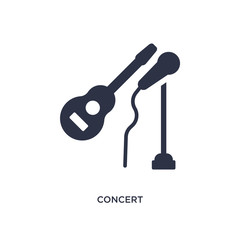 concert icon on white background. Simple element illustration from hobbies concept.