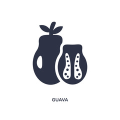 guava icon on white background. Simple element illustration from fruits and vegetables concept.