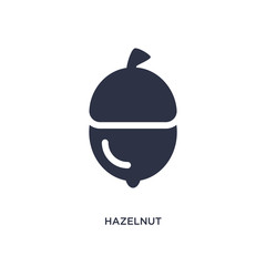 hazelnut icon on white background. Simple element illustration from fruits and vegetables concept.