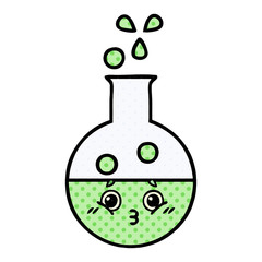 comic book style cartoon test tube