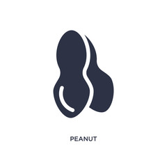 peanut icon on white background. Simple element illustration from fruits concept.