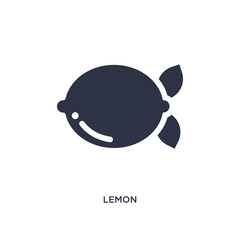 lemon icon on white background. Simple element illustration from fruits concept.