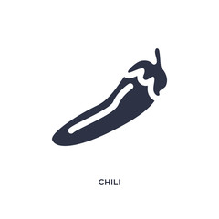 chili icon on white background. Simple element illustration from fruits concept.