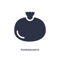 pomegranate icon on white background. Simple element illustration from fruits concept.