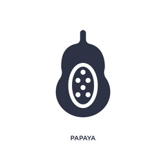 papaya icon on white background. Simple element illustration from fruits concept.