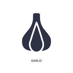 garlic icon on white background. Simple element illustration from fruits concept.