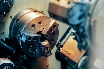 Close-up of a CNC machine at work 