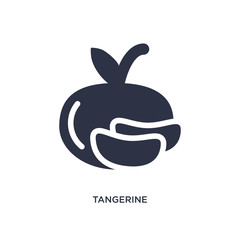 tangerine icon on white background. Simple element illustration from fruits concept.