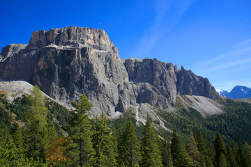 Fototapeta na wymiar Sella Gebirgsmassiv, Dolomiten, Südtirol, Italien, Europa