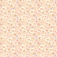 Vanilla Bubblegum Circles Abstract Seamless Pattern