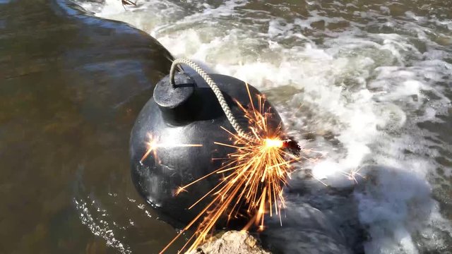 Old style fuse bomb. Time running out concept