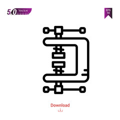 Outline vise icon isolated on white background. Popular icons for 2019 year. Line pictogram. Graphic design, mobile application, logo, user interface. EPS 10 format vector