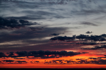 sunset over city