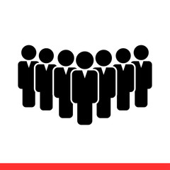 People vector icon, group team symbol. Simple, flat design for web or mobile app