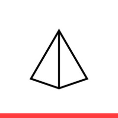 Pyramid vector icon, triangle symbol. Simple, flat design for web or mobile app