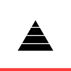 Pyramid vector icon, triangle symbol. Simple, flat design for web or mobile app