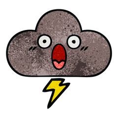 retro grunge texture cartoon storm cloud
