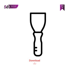Outline trowel icon isolated on white background. Popular icons for 2019 year. Line pictogram. Graphic design, mobile application, logo, user interface. EPS 10 format vector