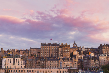 Fototapeta na wymiar Sunset over Old Town, Edinburgh