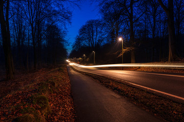 Country road near Hareskov in Denmark