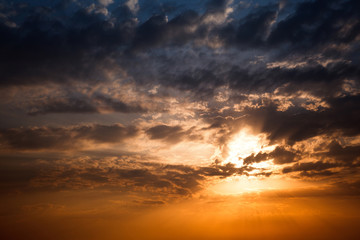 Fototapeta na wymiar Sunset sky with multicolor clouds