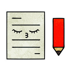 retro grunge texture cartoon test paper