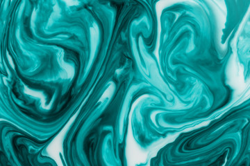 Cyan liquid ink swirl abstract background