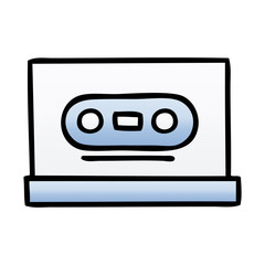gradient shaded cartoon retro cassette