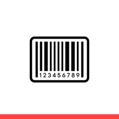 Barcode vector icon, label symbol. Simple, flat design for web or mobile app