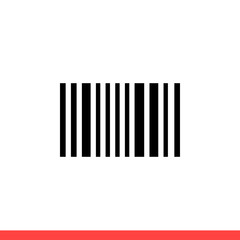 Barcode vector icon, label symbol. Simple, flat design for web or mobile app