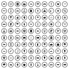 100 solar energy icons set in simple style for any design vector illustration