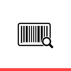 Search barcode vector icon, product label symbol. Simple, flat design for web or mobile app