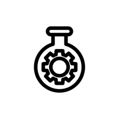 Formule glass bottle icon. Chemistry sign