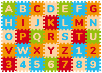 Vector Foam Baby Kids Play Mat Alphabet Number Puzzle