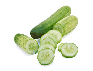 cucumber sliced isolated on white background