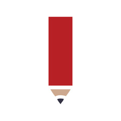 flat color retro cartoon red pencil