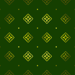 Vector Seamless Pattern With Abstract Geometric Style. Repeating Sample Figure And Line. For Fashion Interiors Design, Wallpaper, Textile Industry. Green olive color