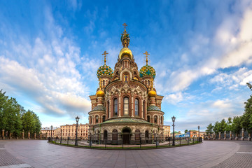 St. Petersburg. Russia. Panorama Cathedral of the Resurrection of Christ. Church of the Savior on...