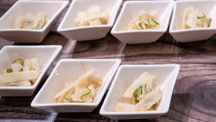 Japanese gourmet cuisine in plates