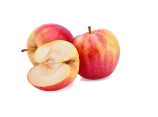Naklejka na ściany i meble Fresh red apple and slice apple isolated on white background