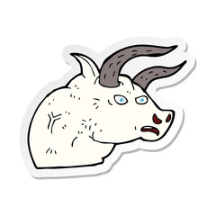 sticker of a cartoon angry bull head